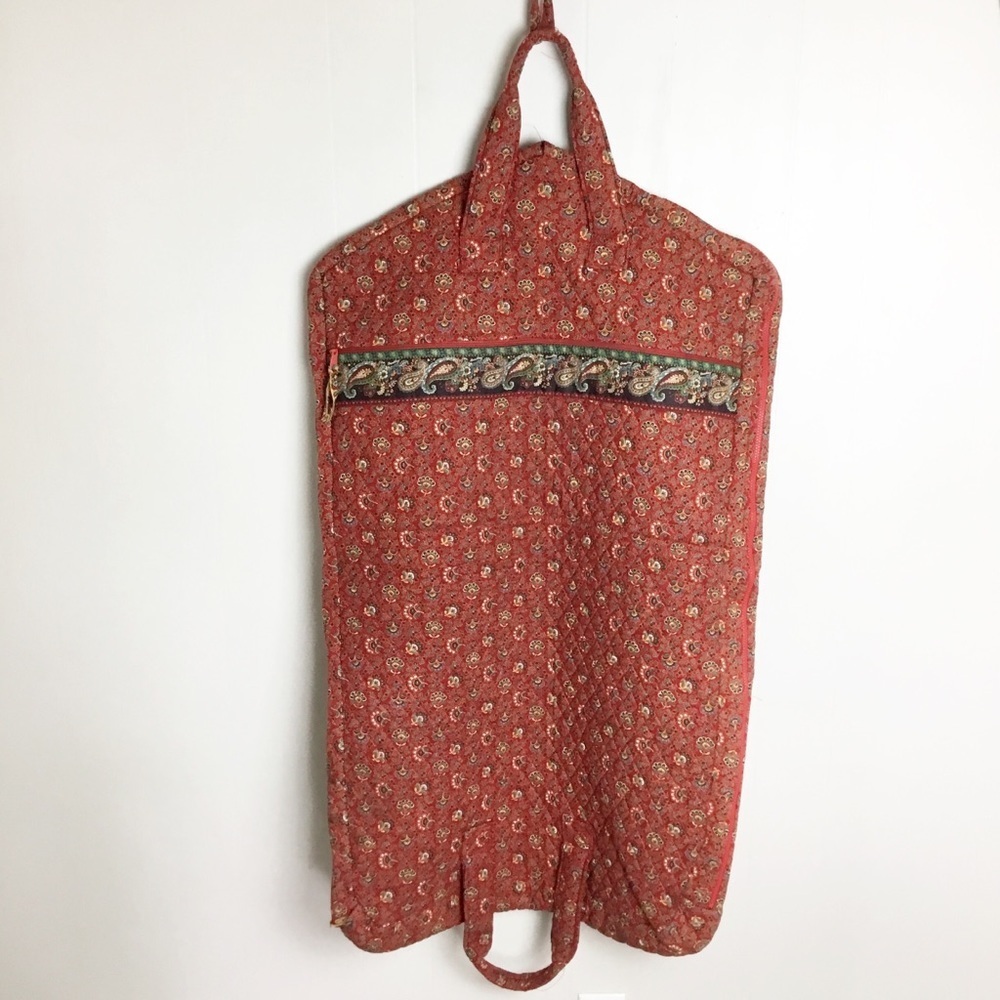 VERA BRADLEY Hanging Garment Bag Provincial Red Travel Luggage Vintage RARE